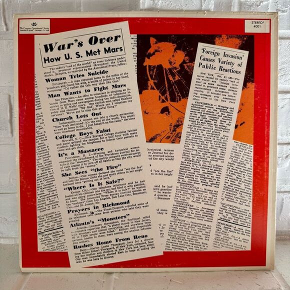 Orson Welles War of the Worlds LP MidCentury Ephemera Vinyl Record Vintage SciFi - Picture 3 of 5